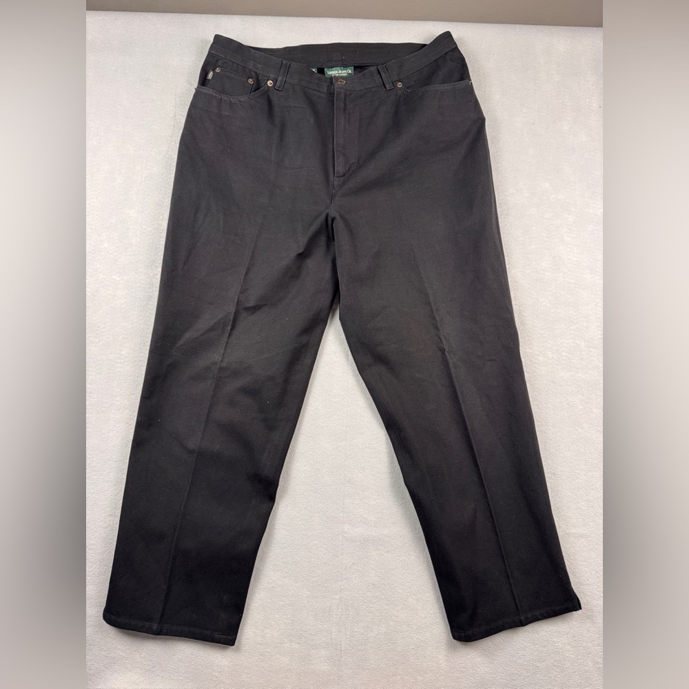 Lauren Jeans Co. Women's 16W Black Straight Leg Jeans Ankle Pants Classic